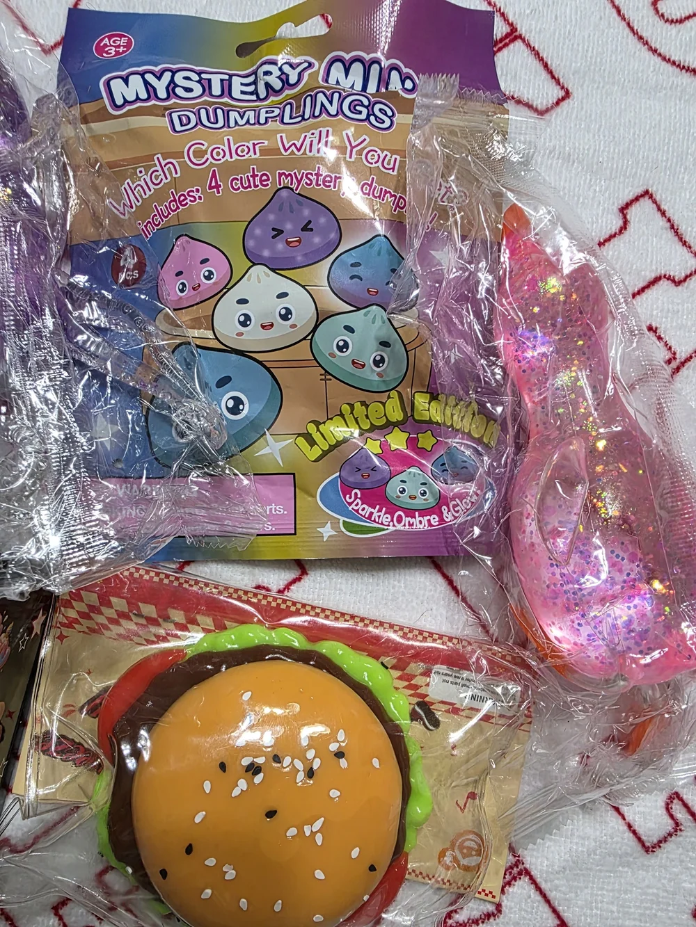 Dumplings & Assorted Viral Squishys. All 7 Included.